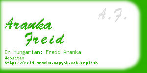 aranka freid business card